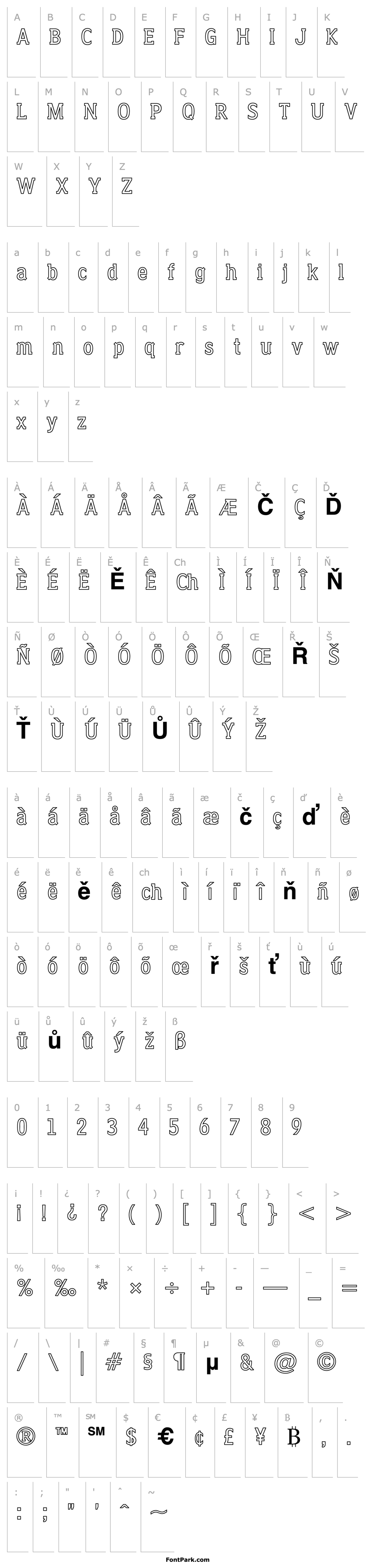 Přehled Clique-SerifOutlineBold