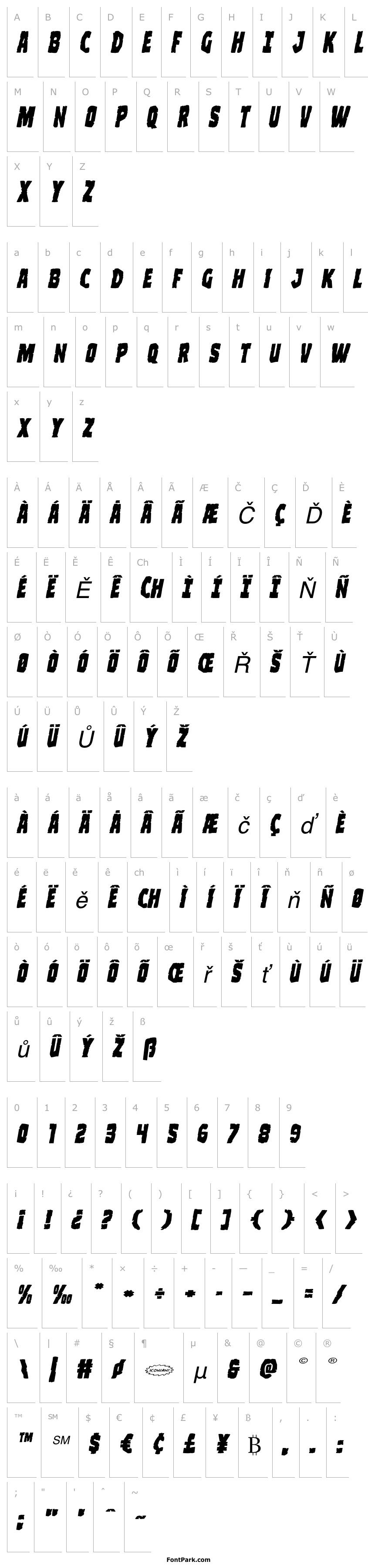 Přehled Clubber Lang Expanded Italic