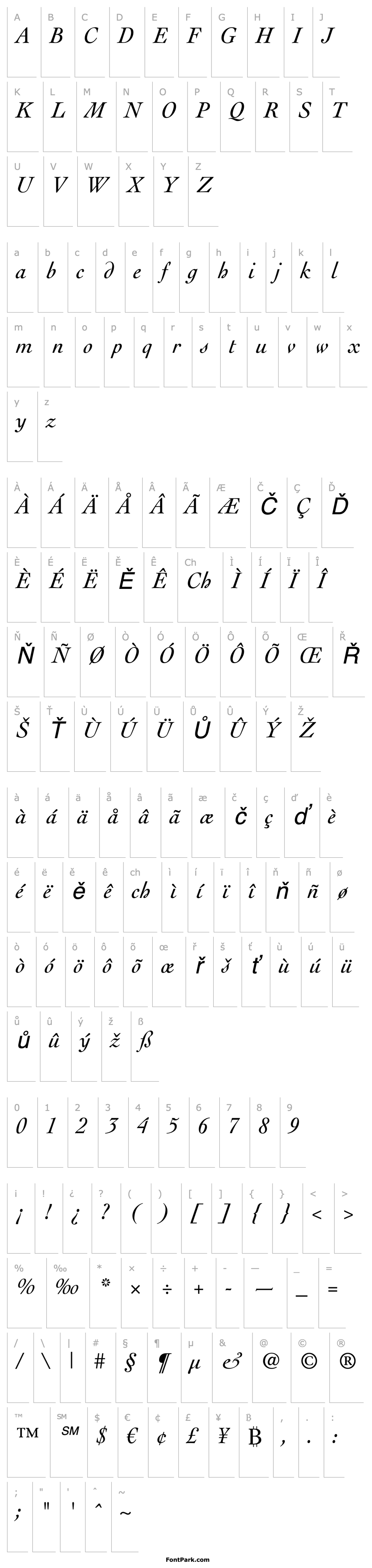 Overview Cochin LT Italic