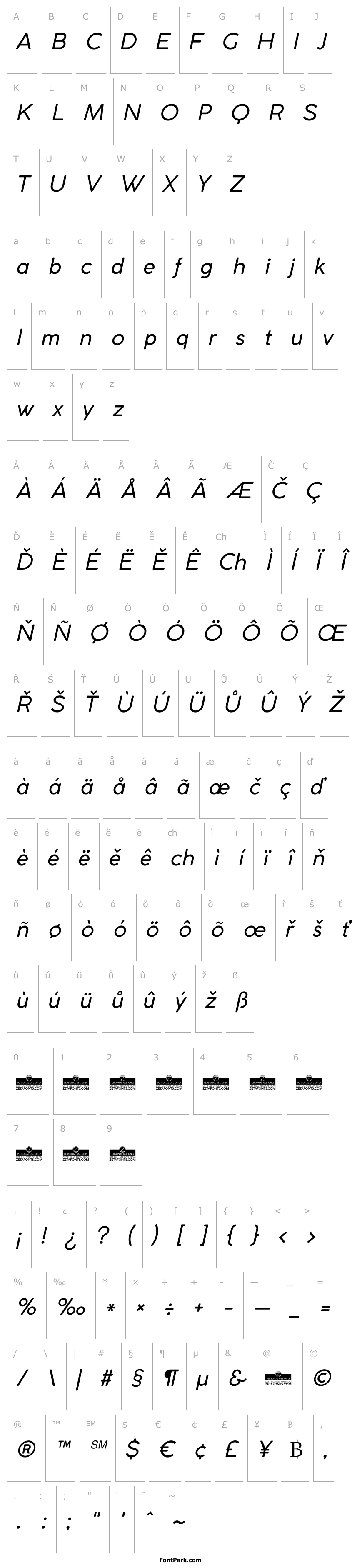 Overview Coco Gothic Italic