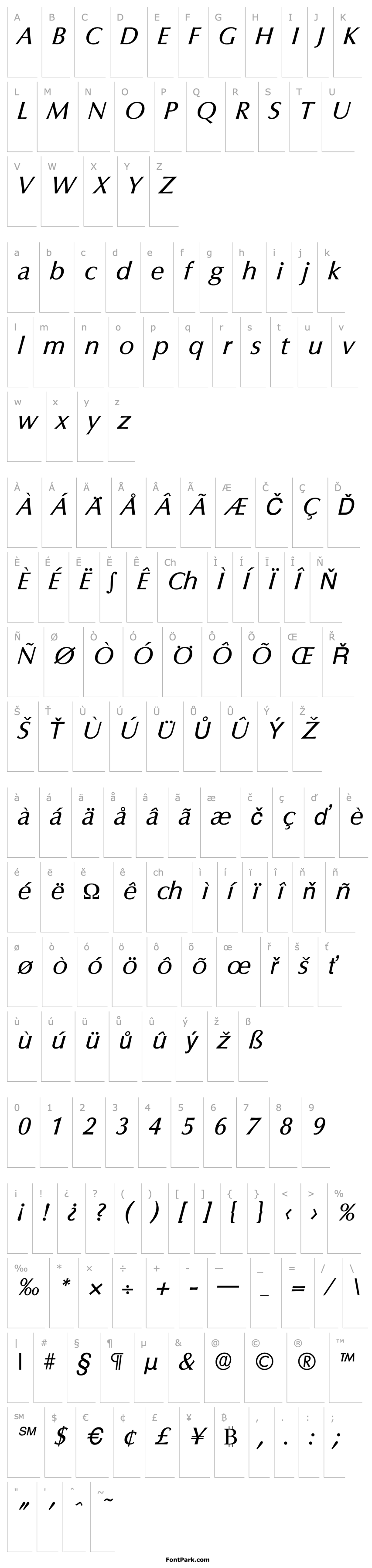 Overview Columbia-Serial-RegularItalic