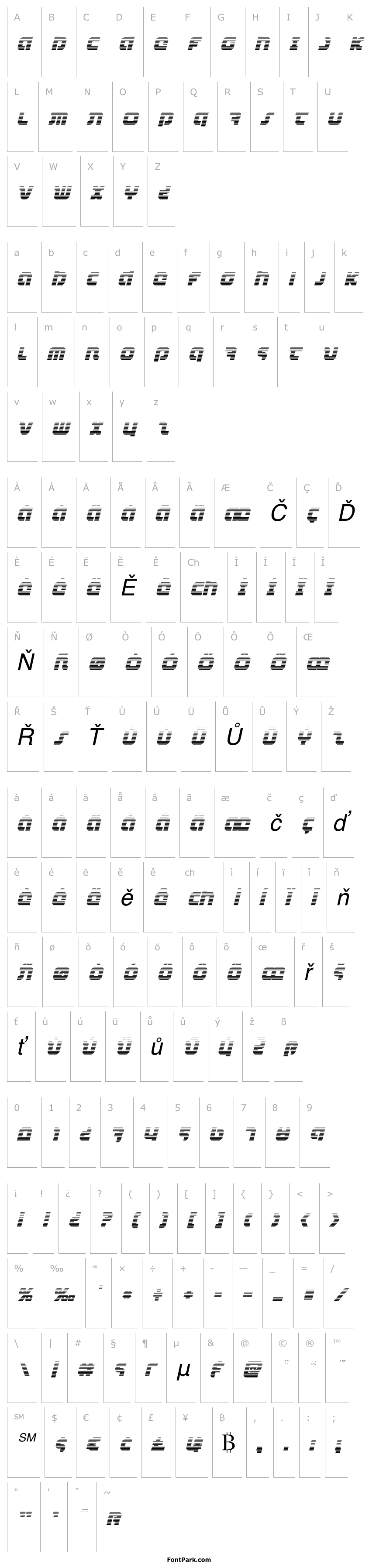 Přehled Combat Droid Gradient Italic