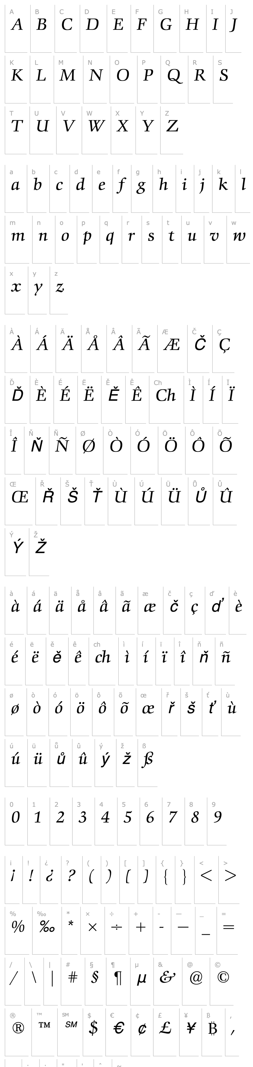 Přehled ComeniusBQ-Italic