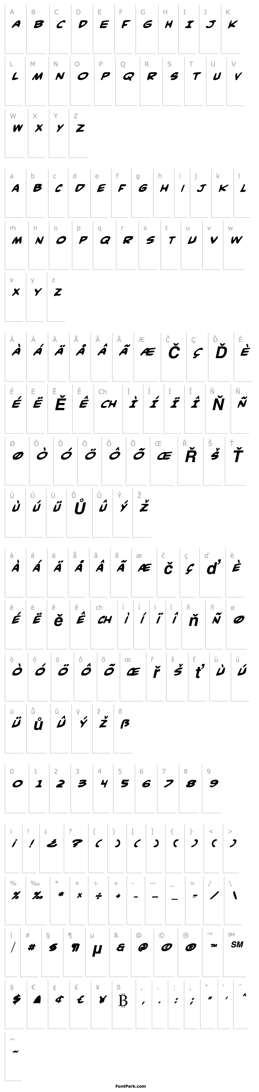 Overview Comic Book Commando Bold Italic