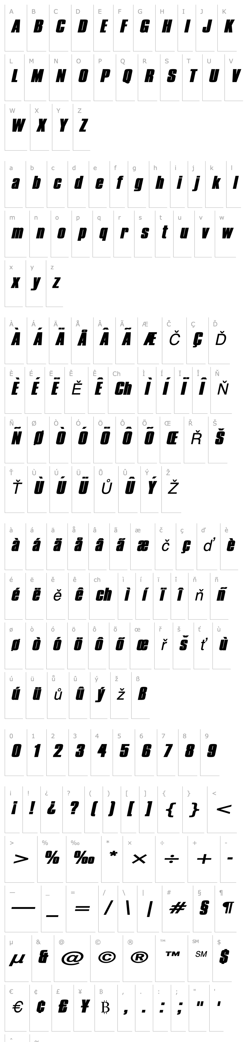 Overview Commador Extended Heavy Italic