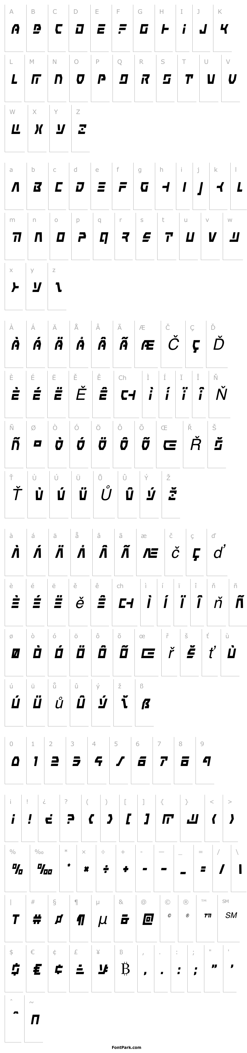 Overview Command Override Condensed Italic