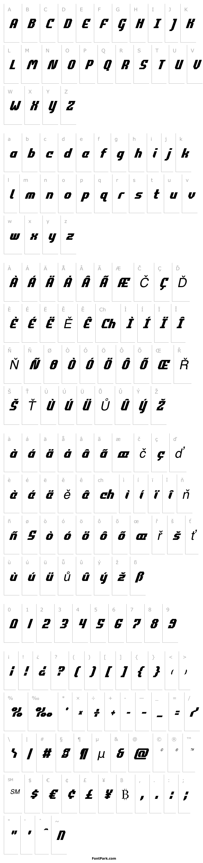 Přehled Commonwealth Condensed Italic