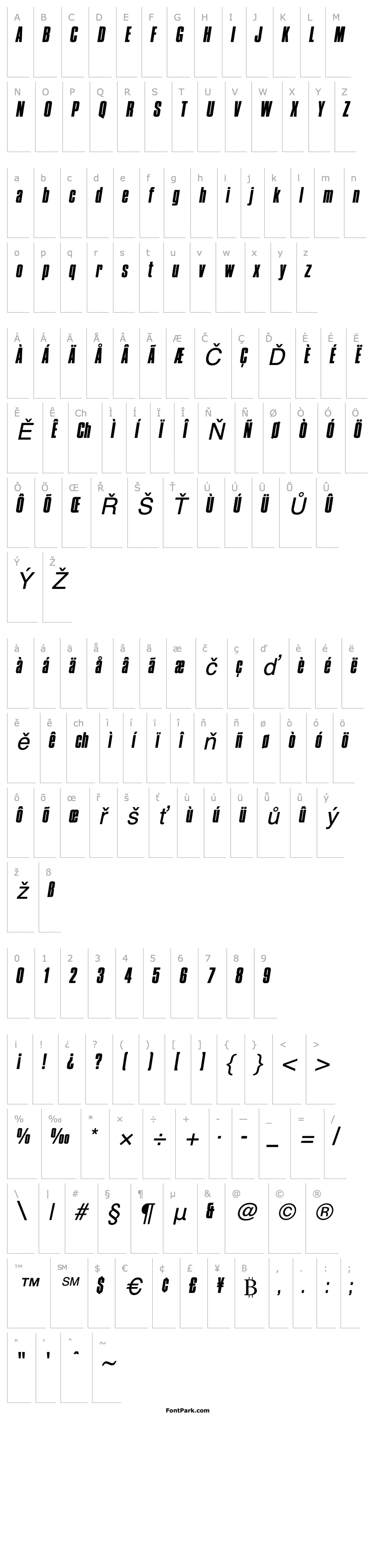 Overview CompactaEF-RegularItalic