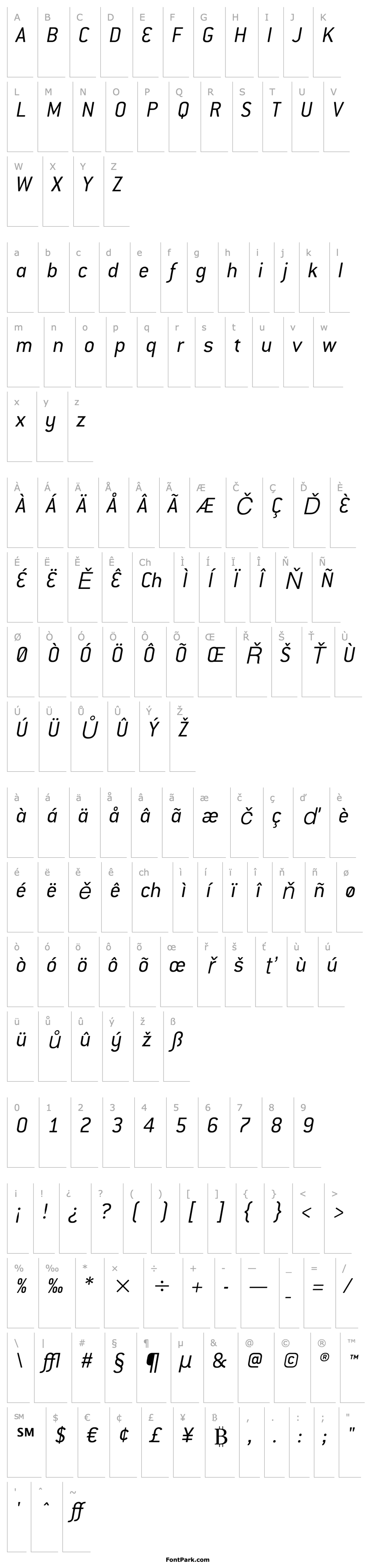 Overview Conduit ITC Light Italic