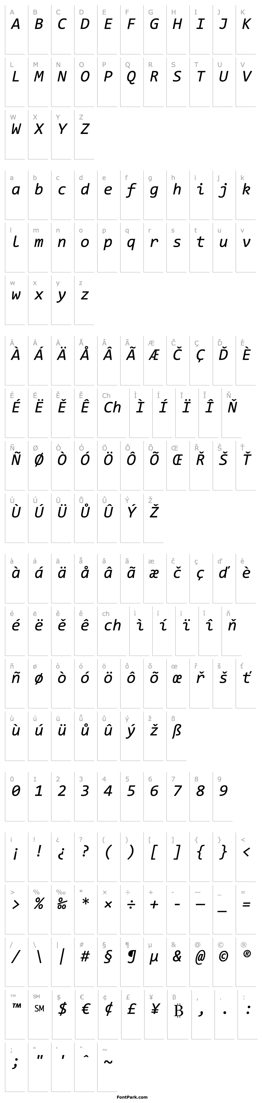 Overview Consolas Italic