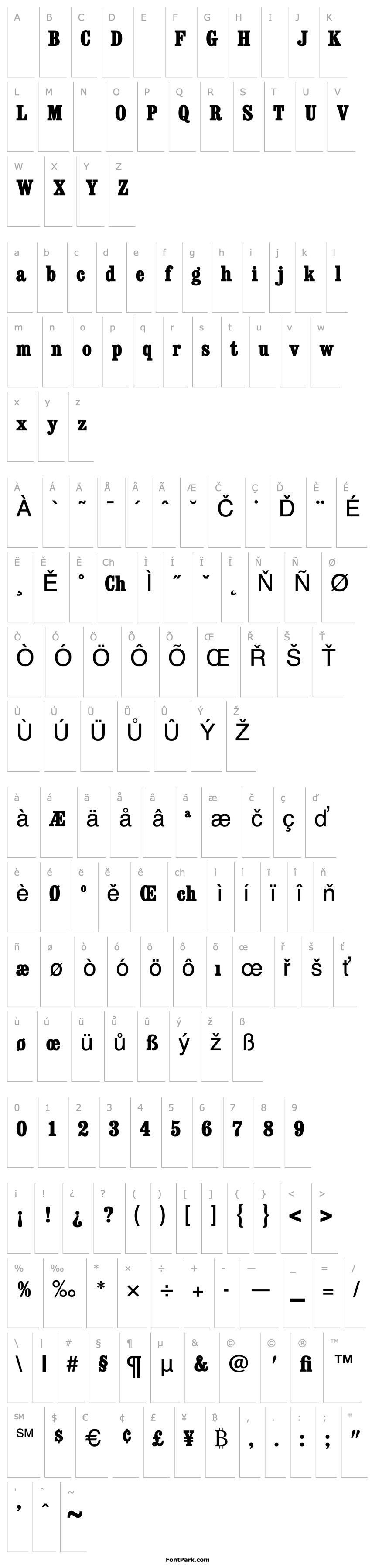 Přehled ConsortExtraBoldCondensed