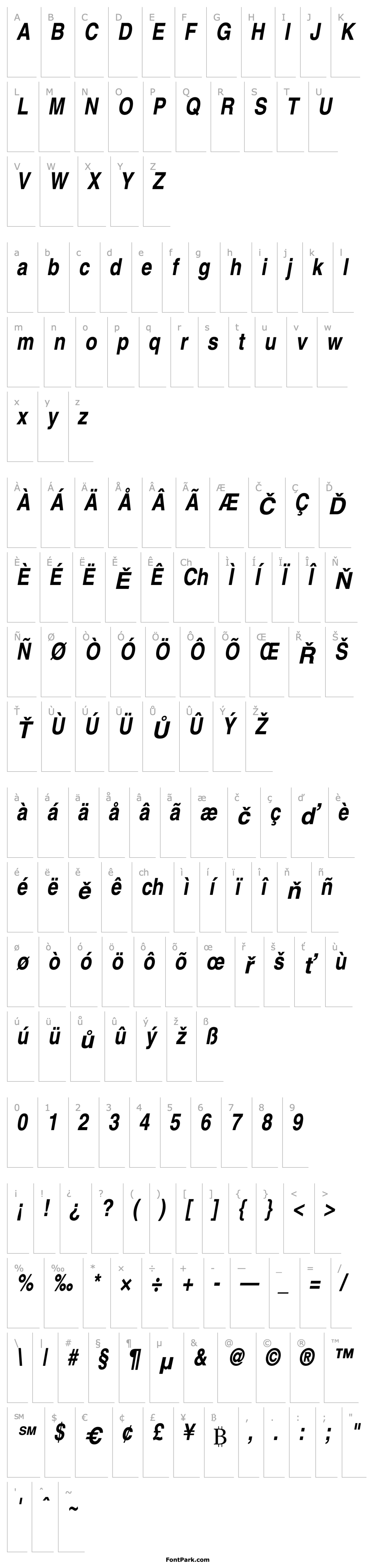 Overview Context Extra Condensed SSi Bold Extra Condensed Italic