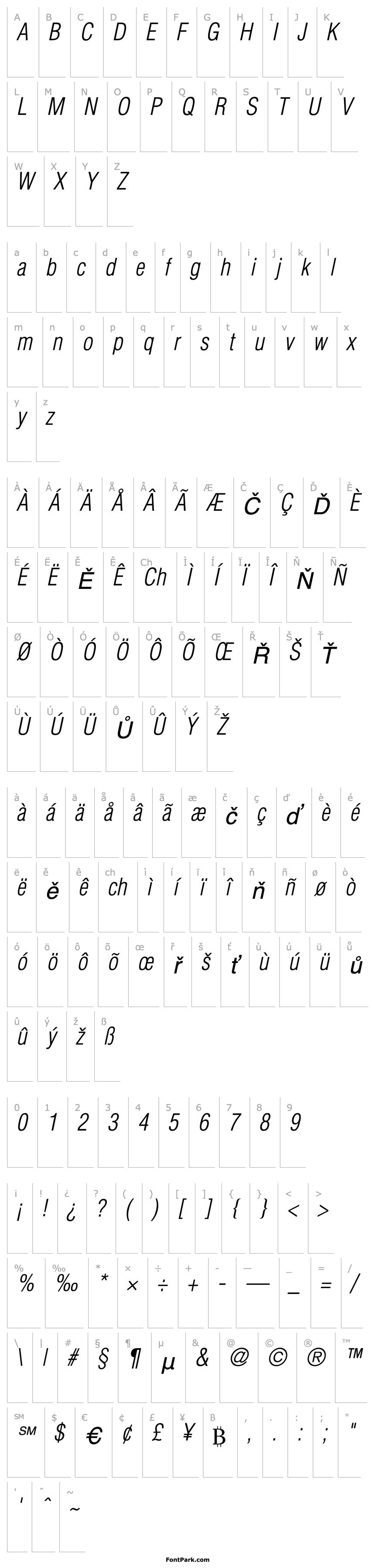 Overview Context Light Condensed SSi Light Condensed Italic