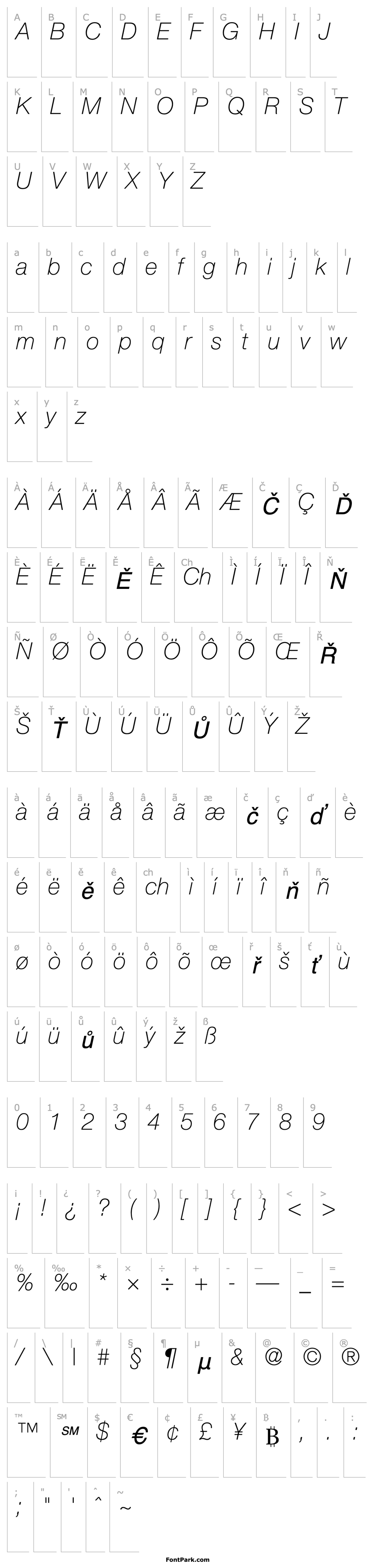 Overview Context Reprise Thin SSi Thin Italic