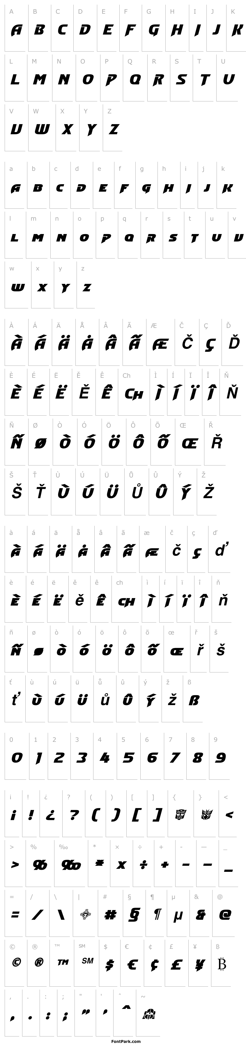 Přehled Convoy Bold Italic
