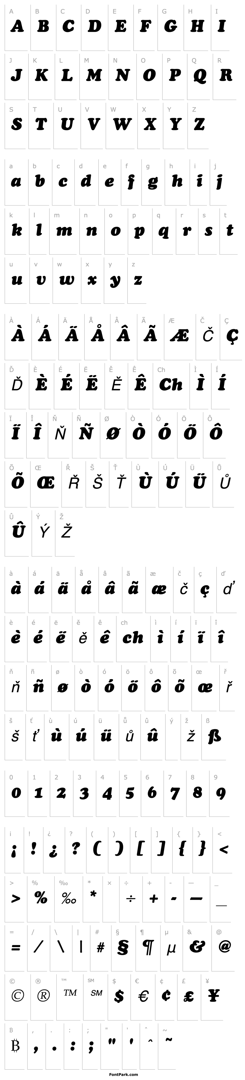 Overview Cooper Black Italic