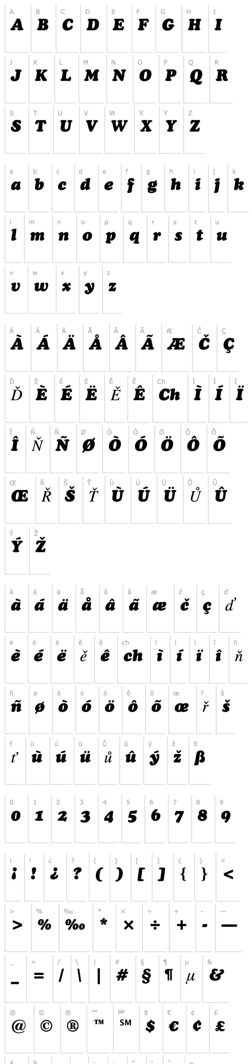 Overview Cooper Black Italic BT