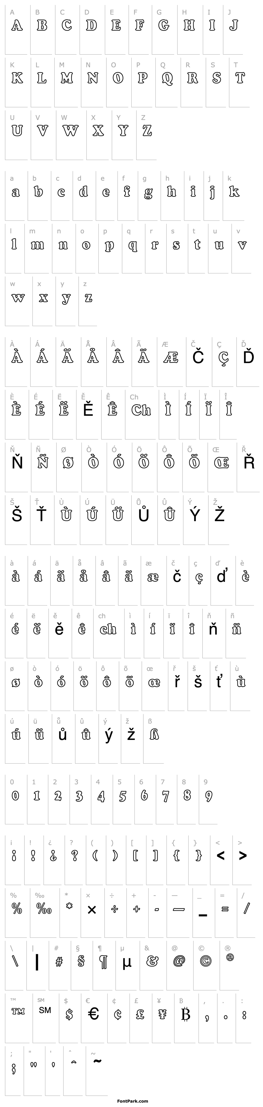 Přehled CooperBlackEF-BoldCondOutline