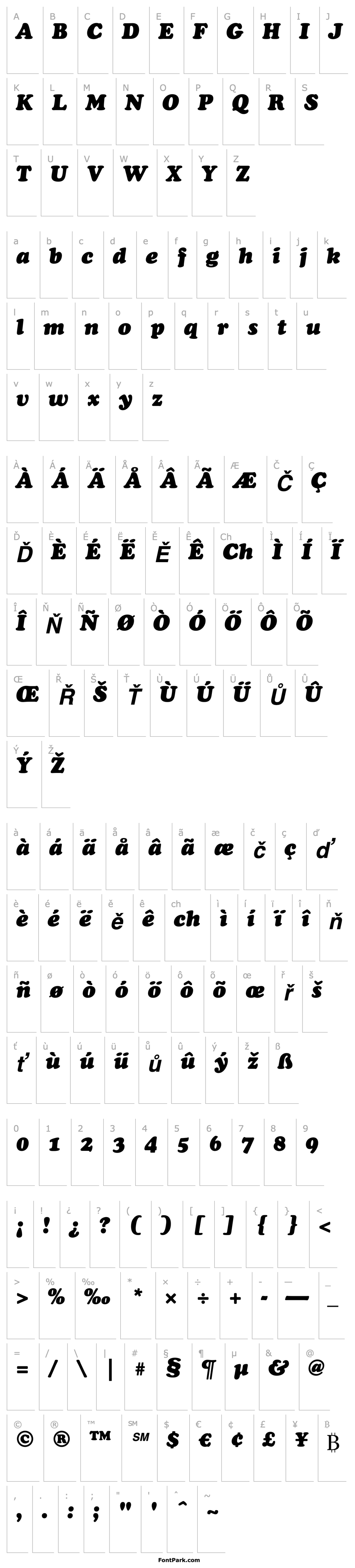 Přehled CooperBlackStd-Italic