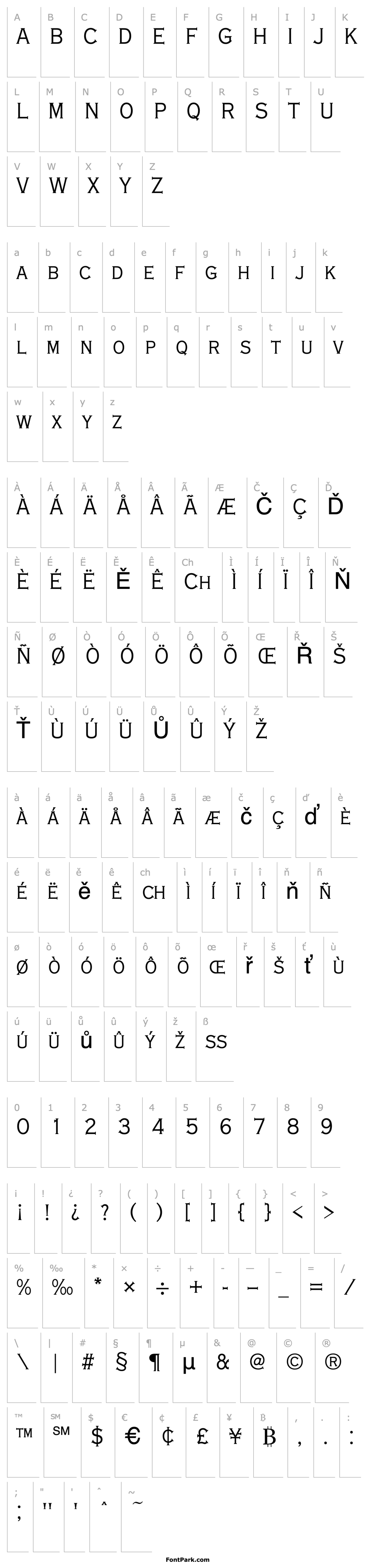 Overview CopperplateT-LightCondensed