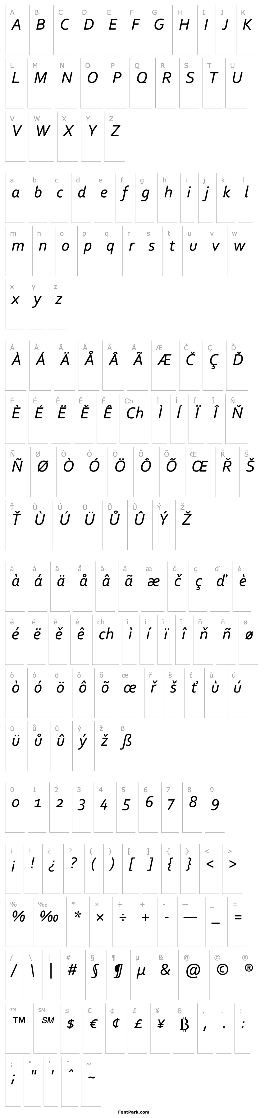 Overview Corbel Italic