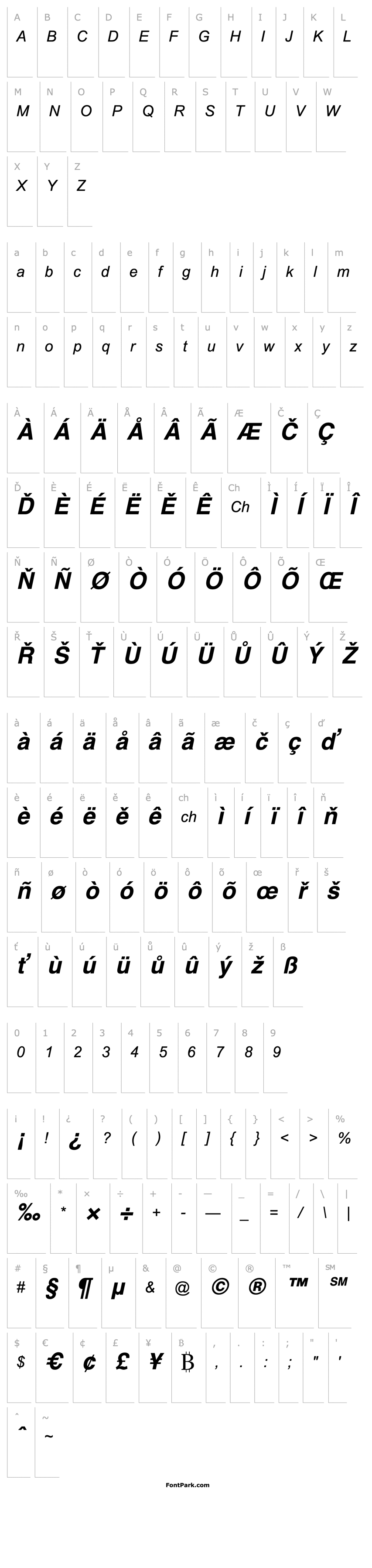 Overview Cordia New Bold Italic