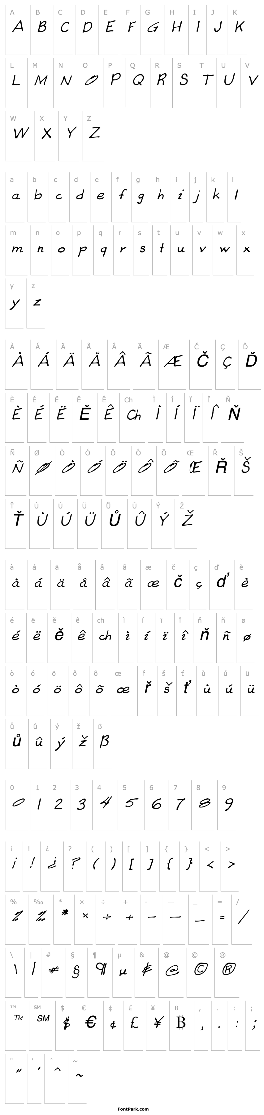 Overview CoreysHand Italic