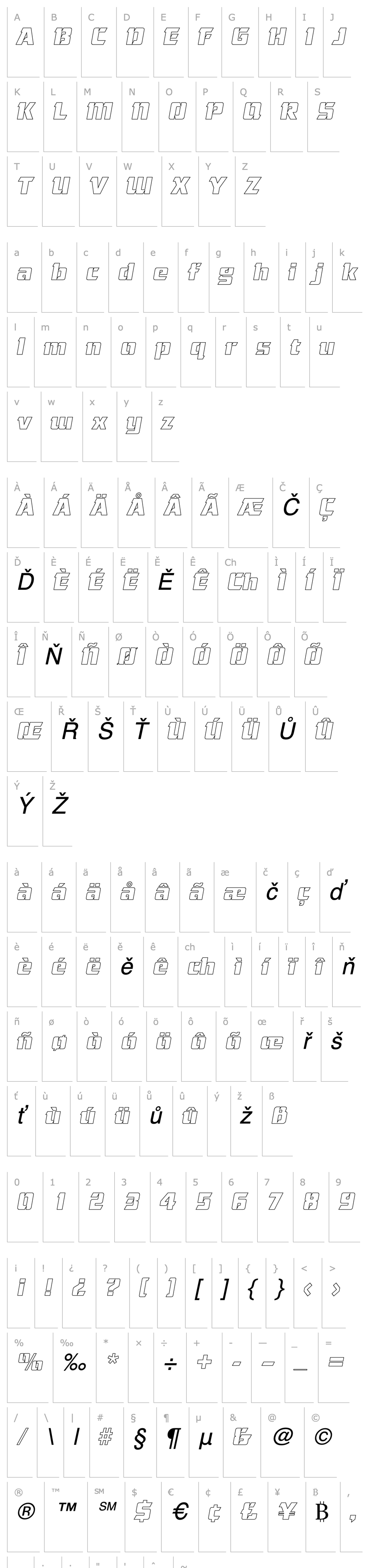 Overview CorneredOutline Italic