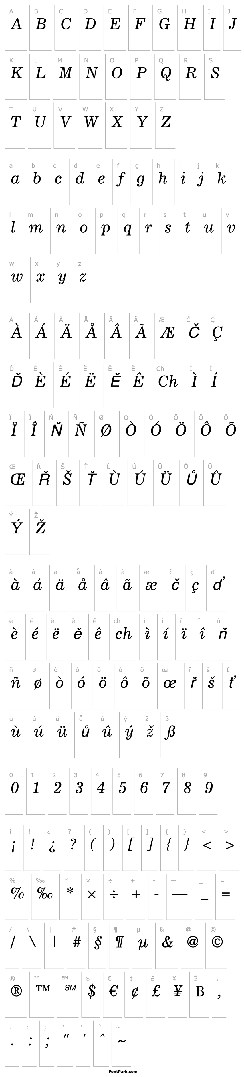 Přehled Corona LT Italic