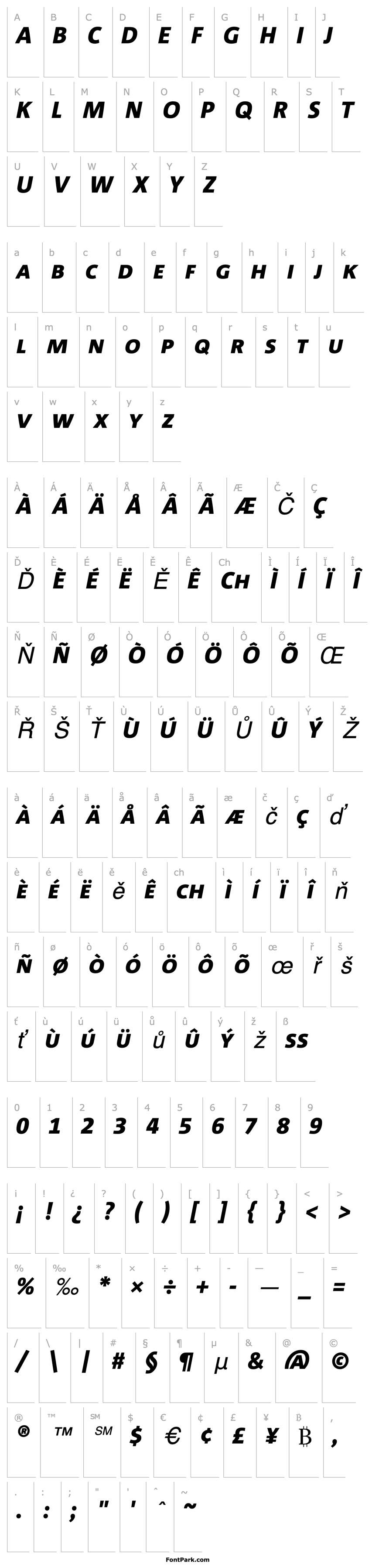 Overview CorpidCaps-HeavyItalic