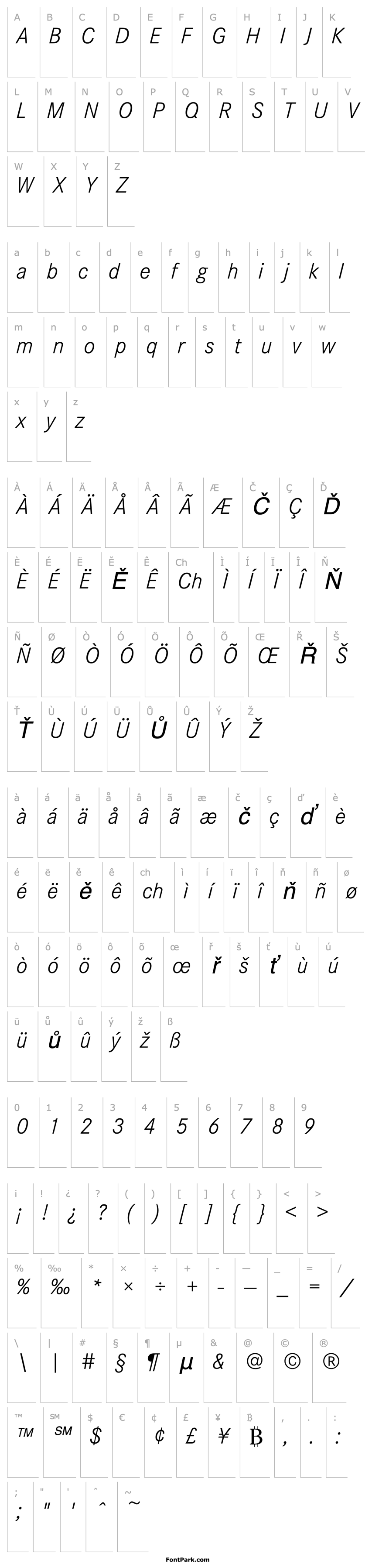 Overview CorpoSLig Italic