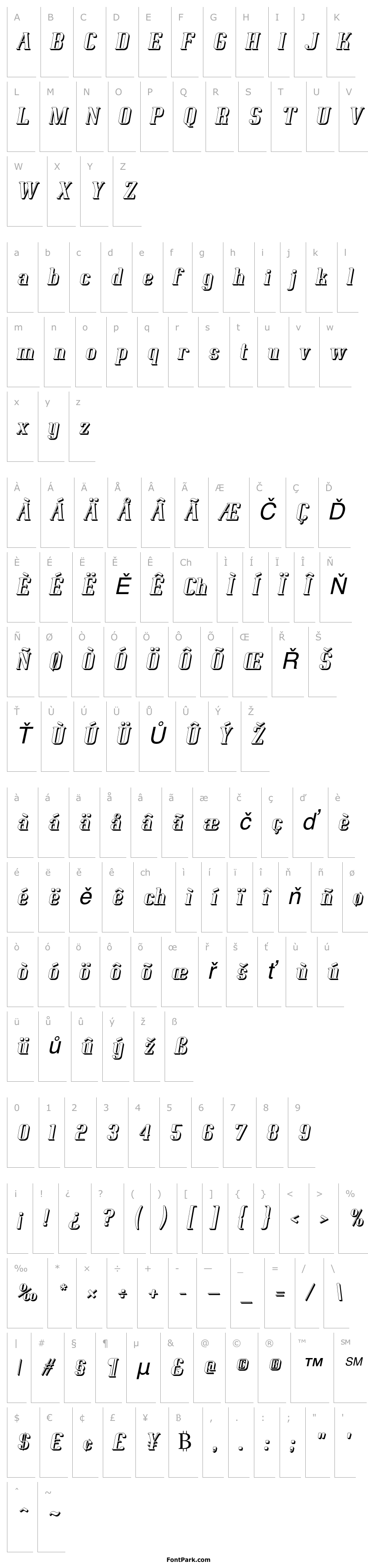 Overview CorpusGaiiOpenTestFont-Italic