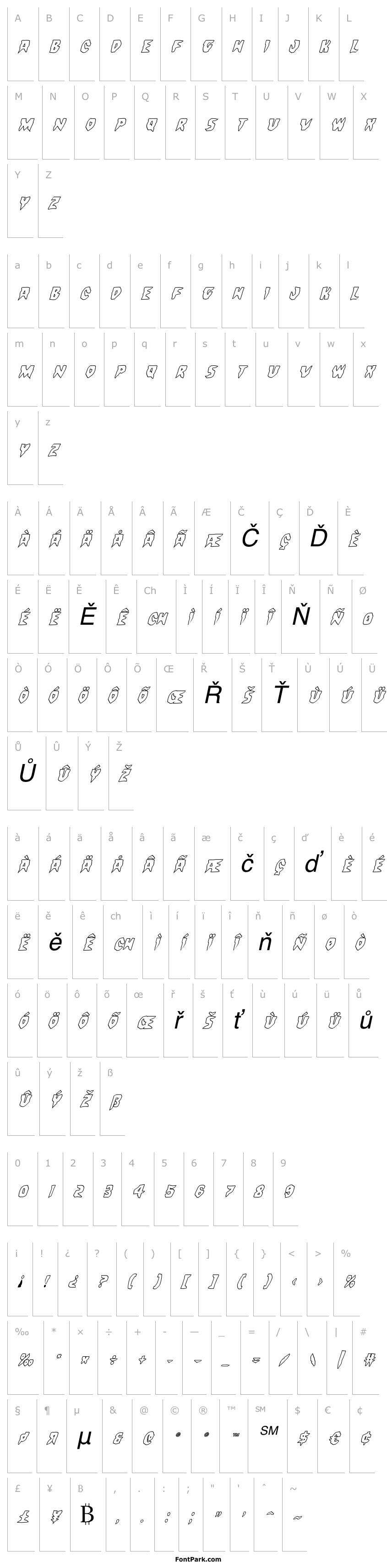 Přehled Count Suckula Outline Italic