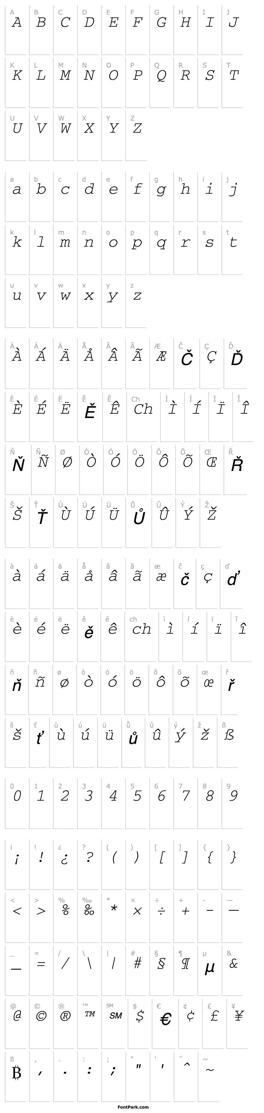 Overview Courier ITALIC