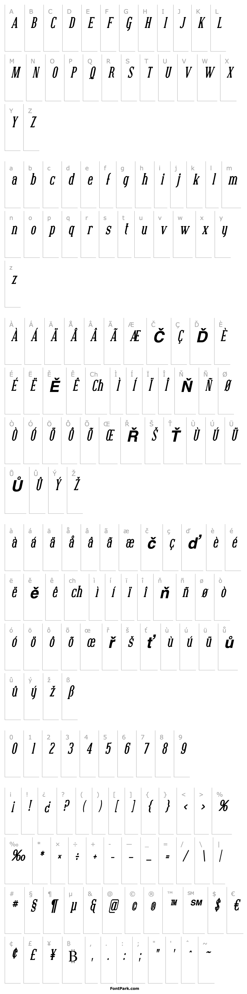 Overview Covington Cond Bold Italic