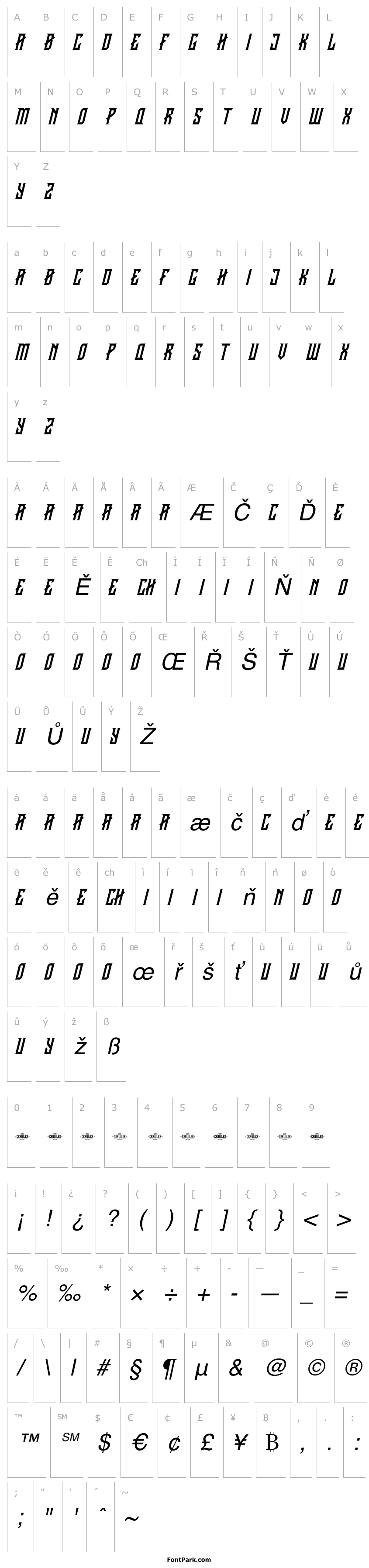 Přehled CRAWLER Italic Demo