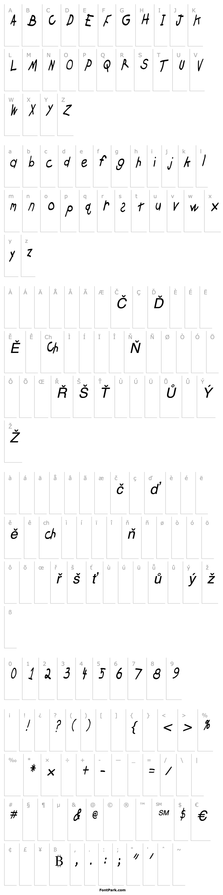 Přehled CrayonCondensed Slanted