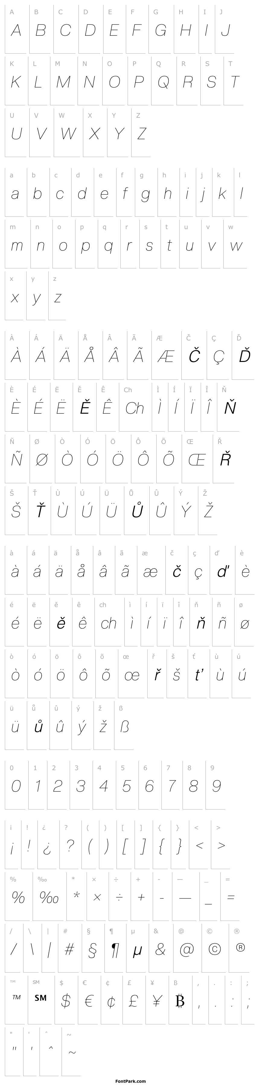 Přehled CreatoDisplay-ThinItalic