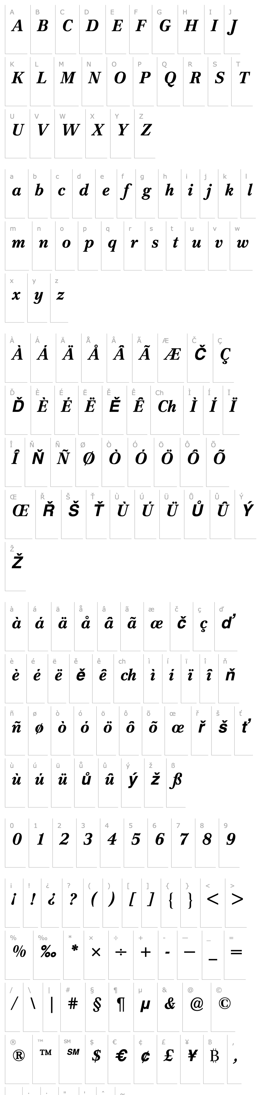 Overview Cremona Bold Italic