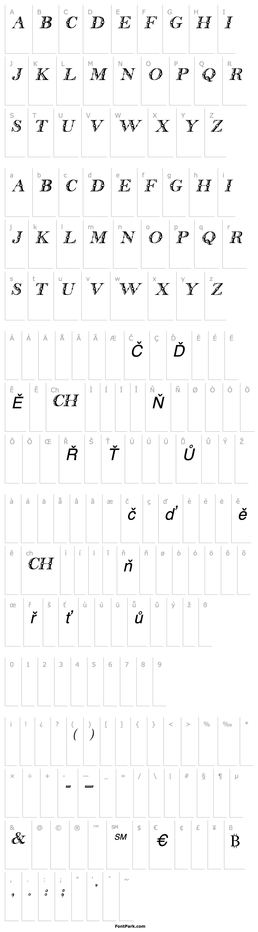 Přehled CruiselineDisplayCaps Italic