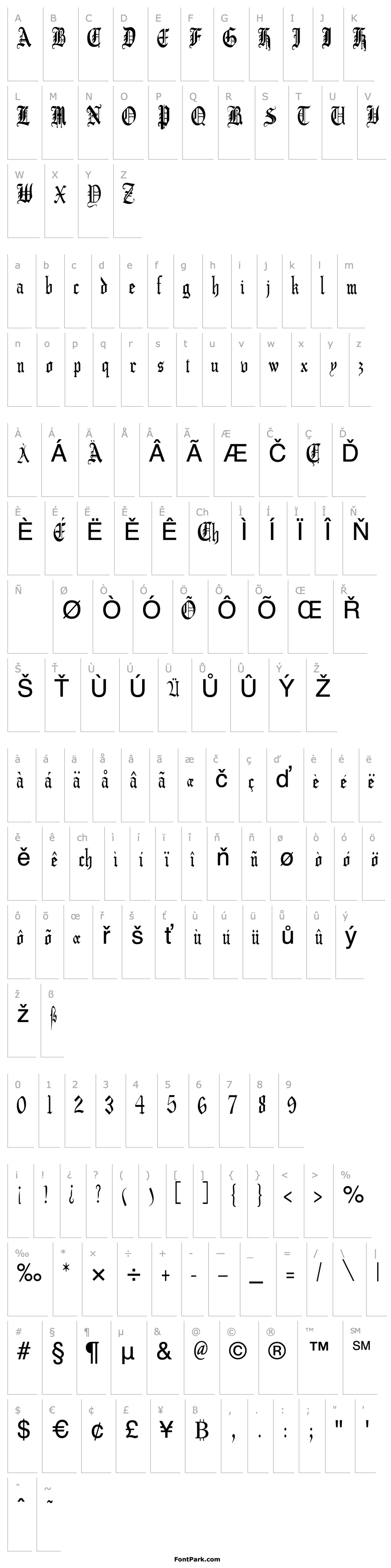 Overview CrusaderGothicCondensed