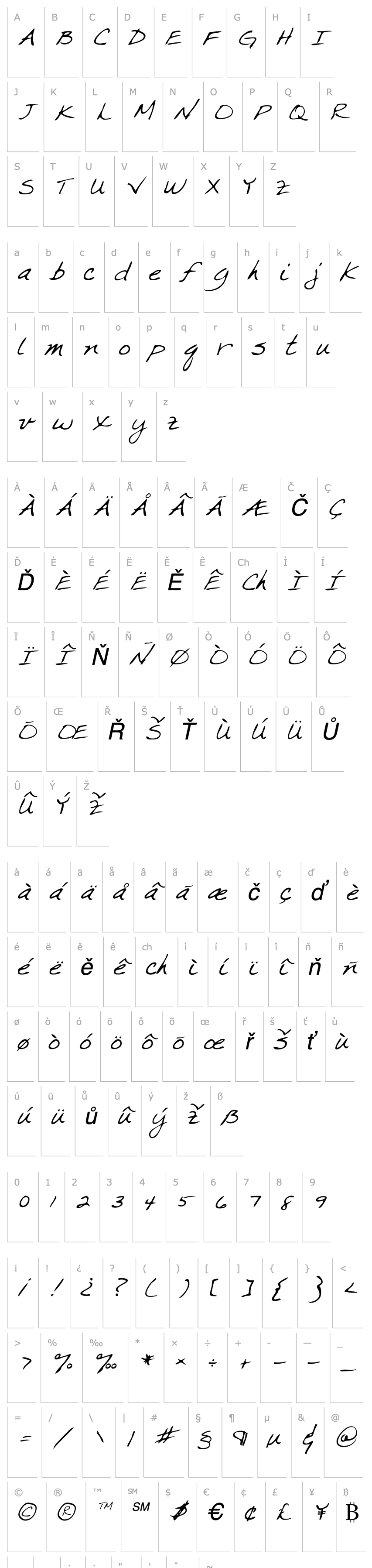 Overview CrystalsHand Italic