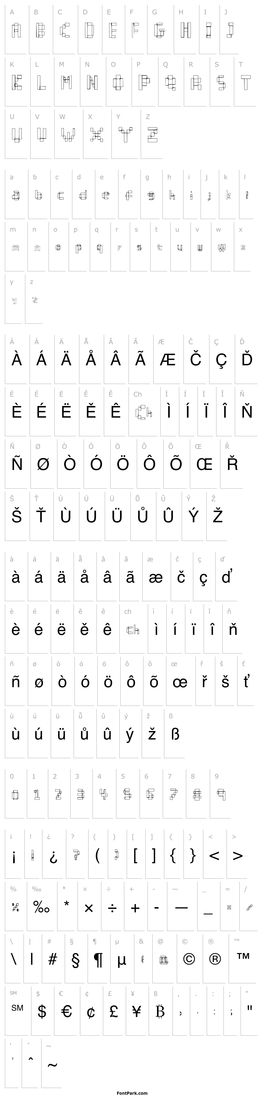 Overview Cube Font Regular