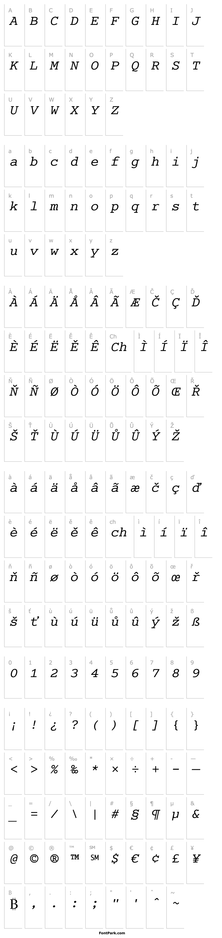 Přehled Cumberland Italic