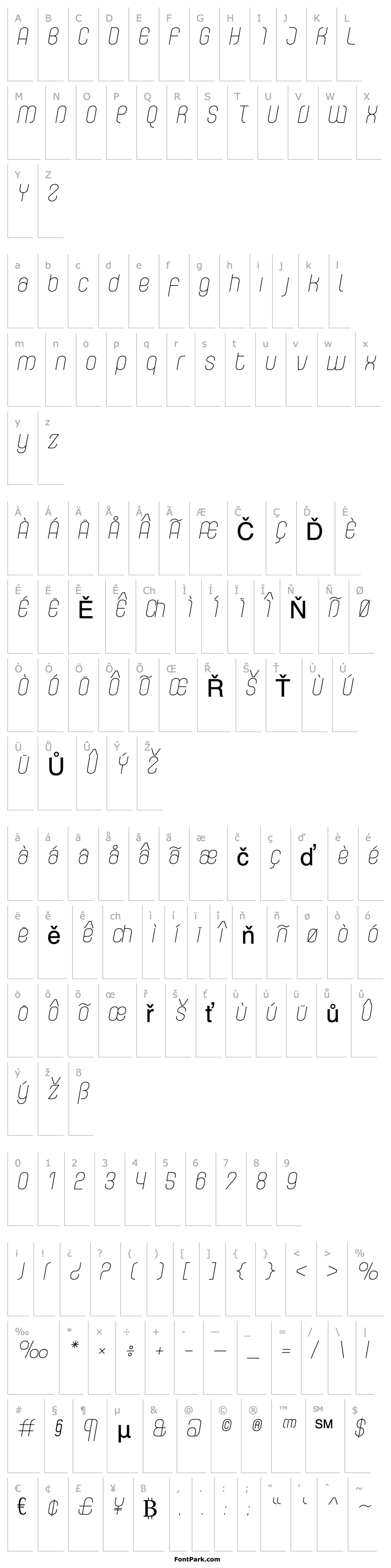 Přehled Curvature-FineItalic