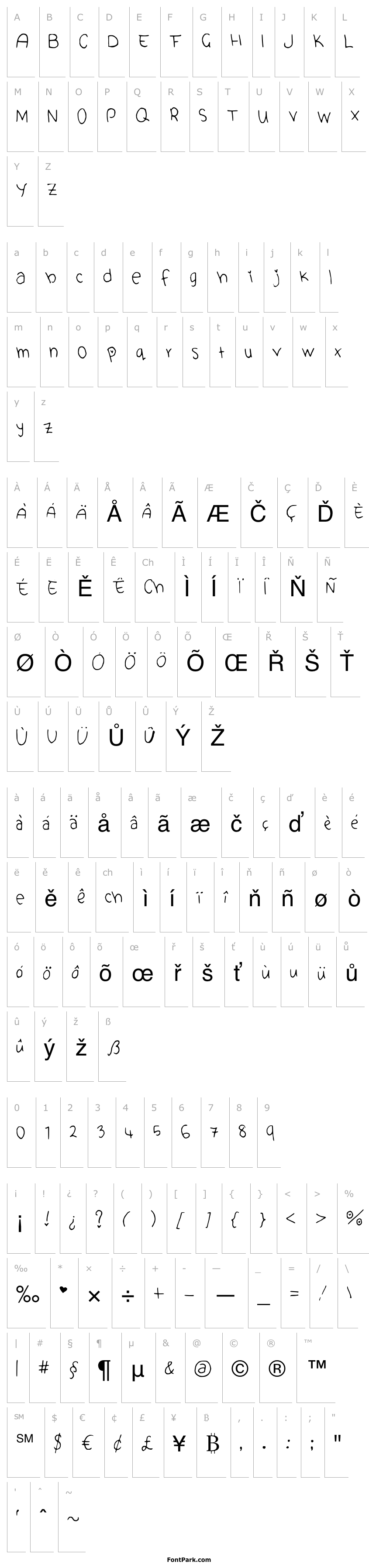 Overview Cute_Font