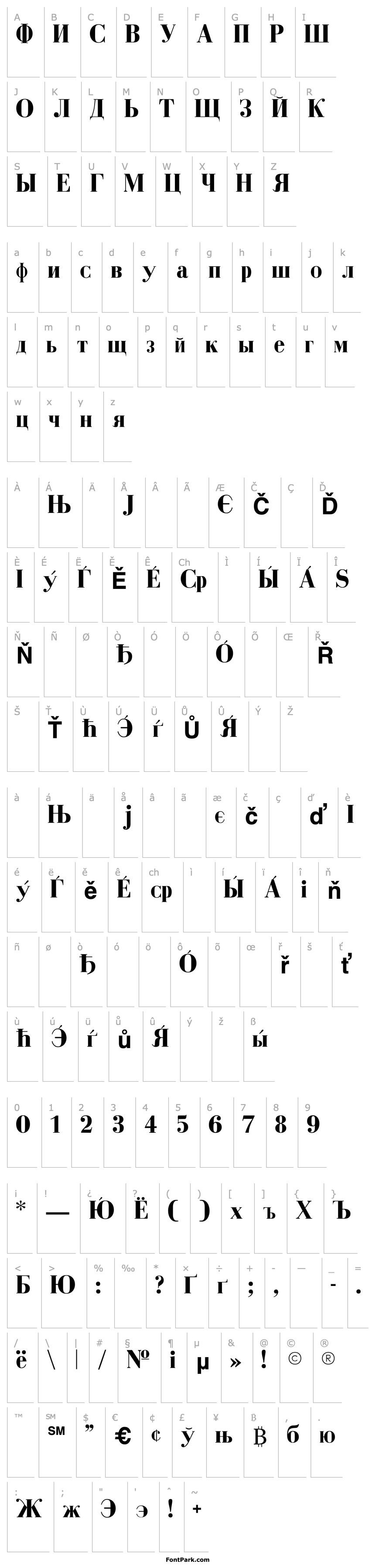 Přehled Cyrillic Bold