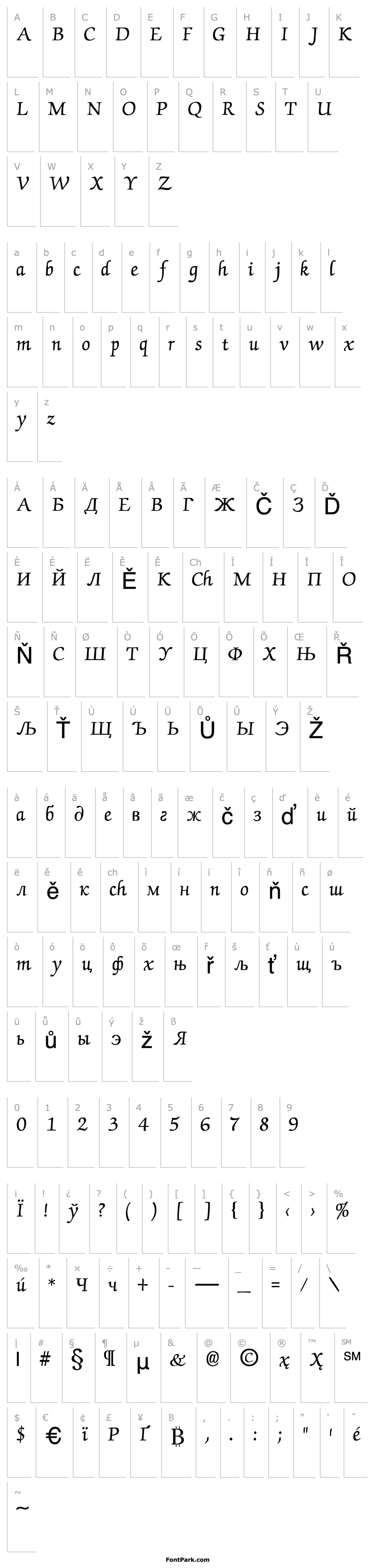 Přehled CyrillicChancellor