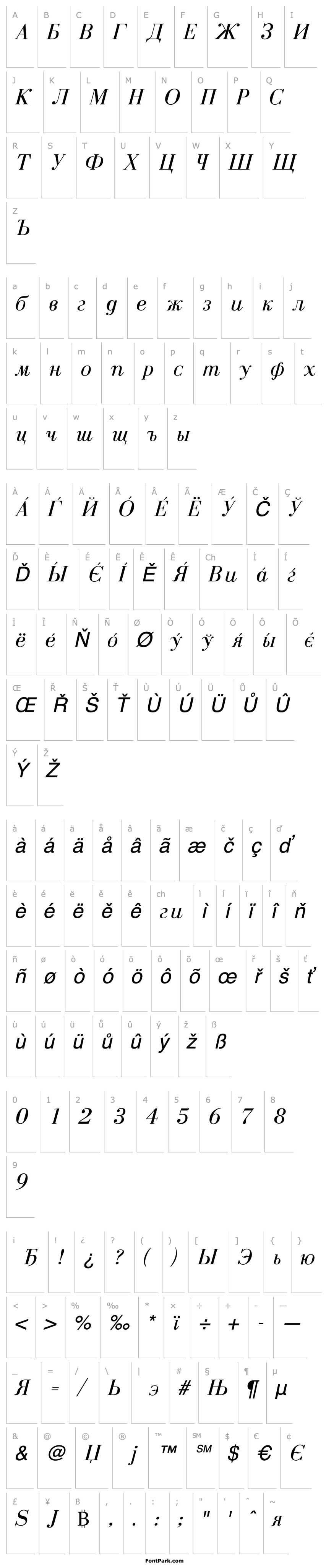 Overview Czar Italic