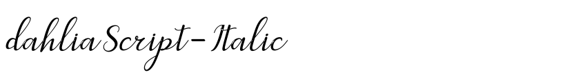 Preview dahliaScript-Italic